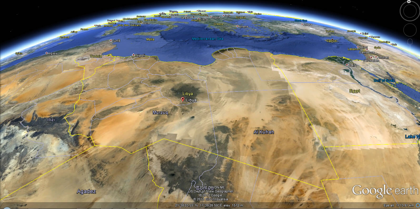Libya Earth Map
